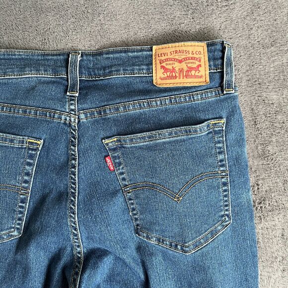 Levi's 725 Waterless High Rise Bootcut Blue Flared Denim Jeans Women's Size 32 - Picture 3 of 13